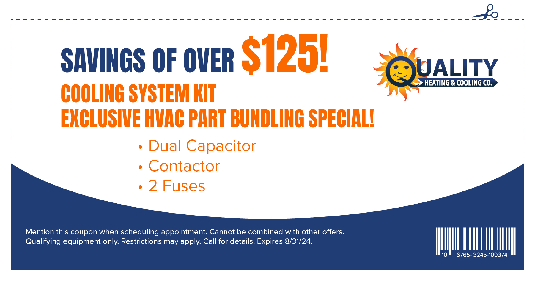 Savings of over $125. Cooling system kit. Exclusive HVAC part bundling special.